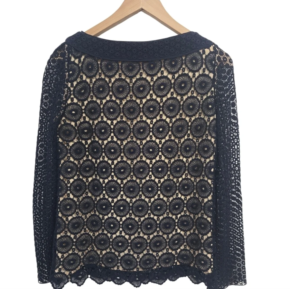 Tory Burch Navy Crochet Lace Tunic